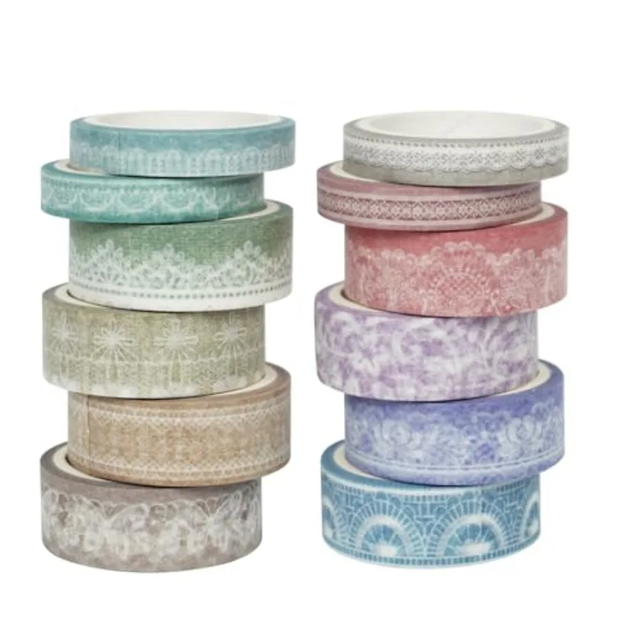 Lace Patterns Washi Tape Set 12 Rolls, Decorative Paper Sticker for Planner Scrapbook Journal DIY Arts Craft
Lace Patterns Washi Tape Set 12 Rolls, Decorative Paper Sticker for Planner Scrapbook Journal DIY Arts Craft