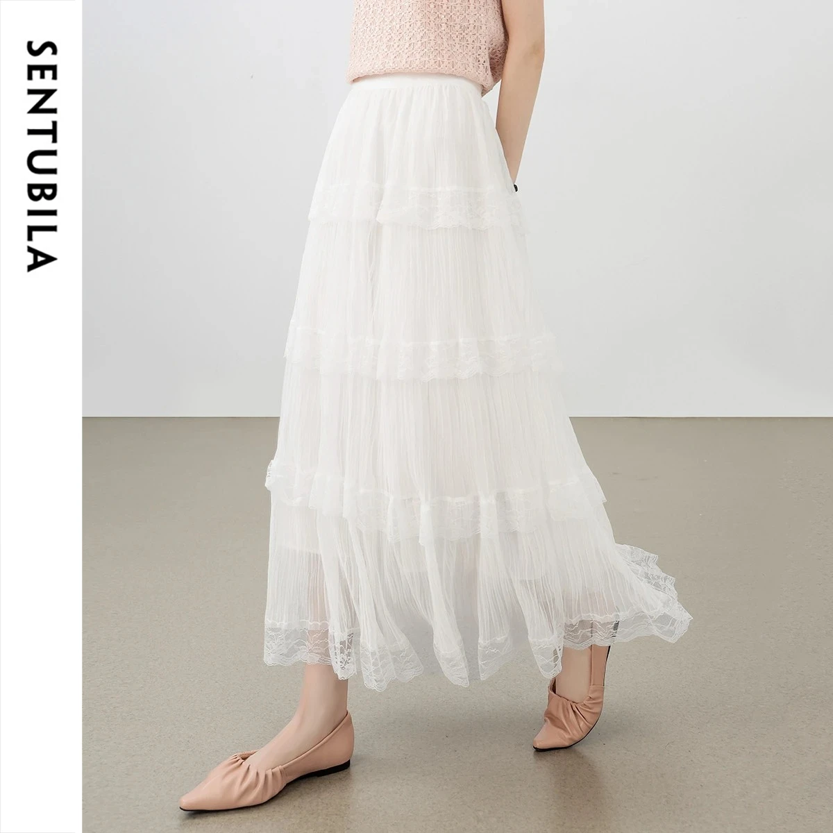SENTUBILA Women's High Waist Tulle Skirt 2026 Summer New Elegant Office Lace Patchwork Hem A Line Layered Cake Skirt W52Q80479
SENTUBILA Women's High Waist Tulle Skirt 2026 Summer New Elegant Office Lace Patchwork Hem A Line Layered Cake Skirt W52Q80479