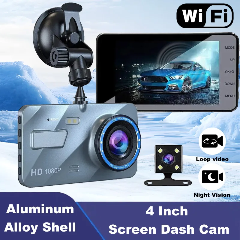 4 Inch Screen 1080P Dual Lens Car DVR Dash Cam Front Rear Night Vision Loop Recording G-Sensor 170°Wide Angle
4 Inch Screen 1080P Dual Lens Car DVR Dash Cam Front Rear Night Vision Loop Recording G-Sensor 170°Wide Angle