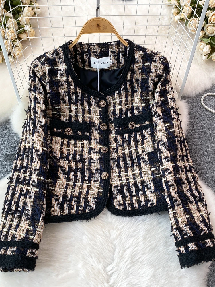 BabYoung Women's High-End Patchwork Round Neck Single Breasted Thick Tweed Jacket Coat Korean Fashion Autumn Winter 2023
BabYoung Women's High-End Patchwork Round Neck Single Breasted Thick Tweed Jacket Coat Korean Fashion Autumn Winter 2023