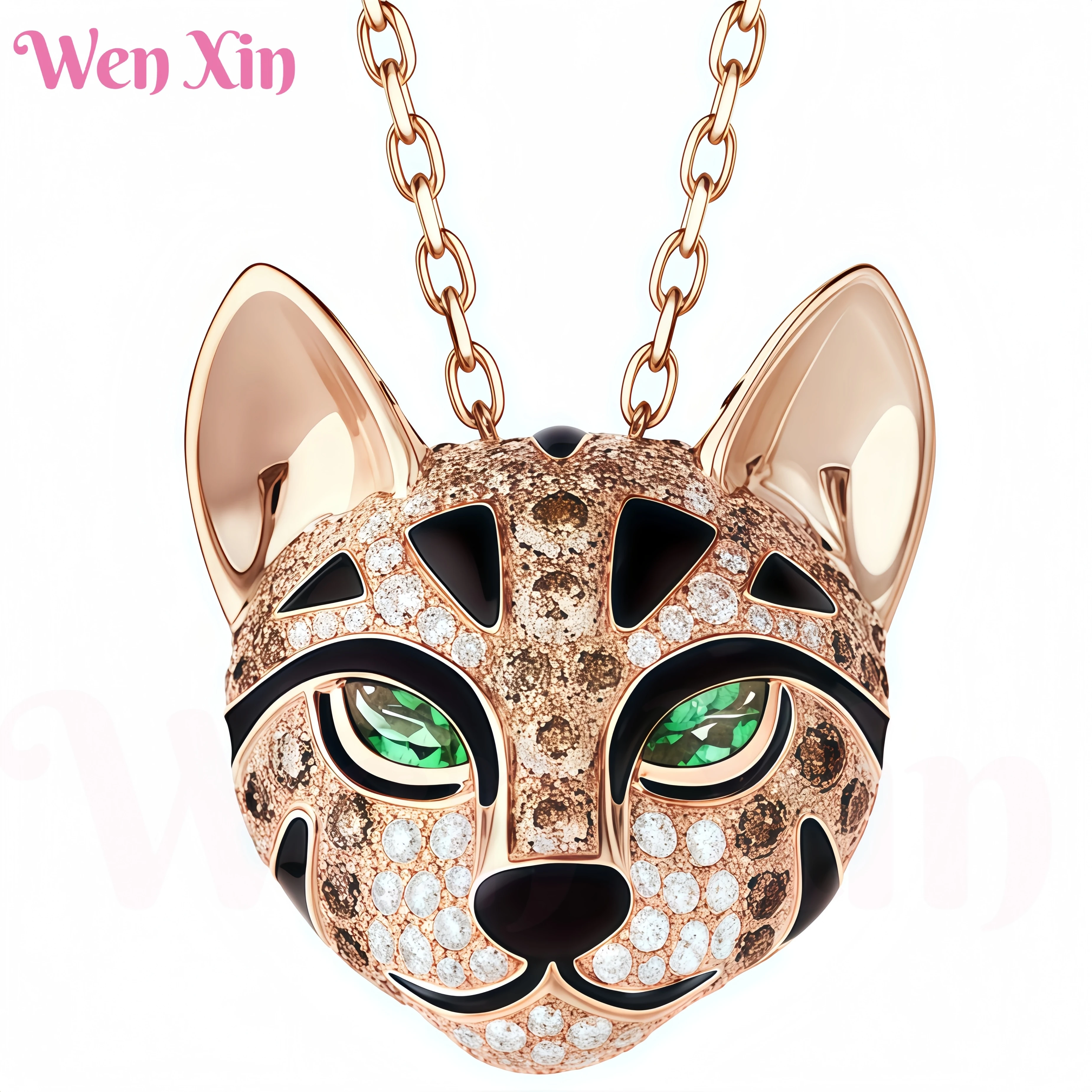 WENXIN Luxury Leopard Cat Necklace Pendant for Women 24K Gold Plating 316L Stainless Titanium Steel Pendants Necklaces Jewelry
WENXIN Luxury Leopard Cat Necklace Pendant for Women 24K Gold Plating 316L Stainless Titanium Steel Pendants Necklaces Jewelry
