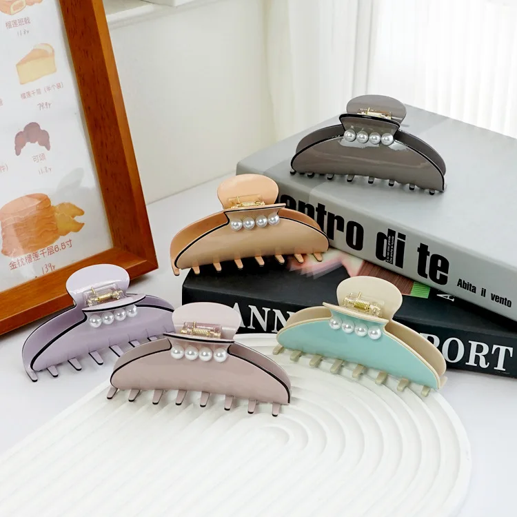 Заколка для волос с французским жемчугом — элегантный ацетатный коготь для женщин, большой аксессуар для волос
Заколка для волос с французским жемчугом — элегантный ацетатный коготь для женщин, большой аксессуар для волос