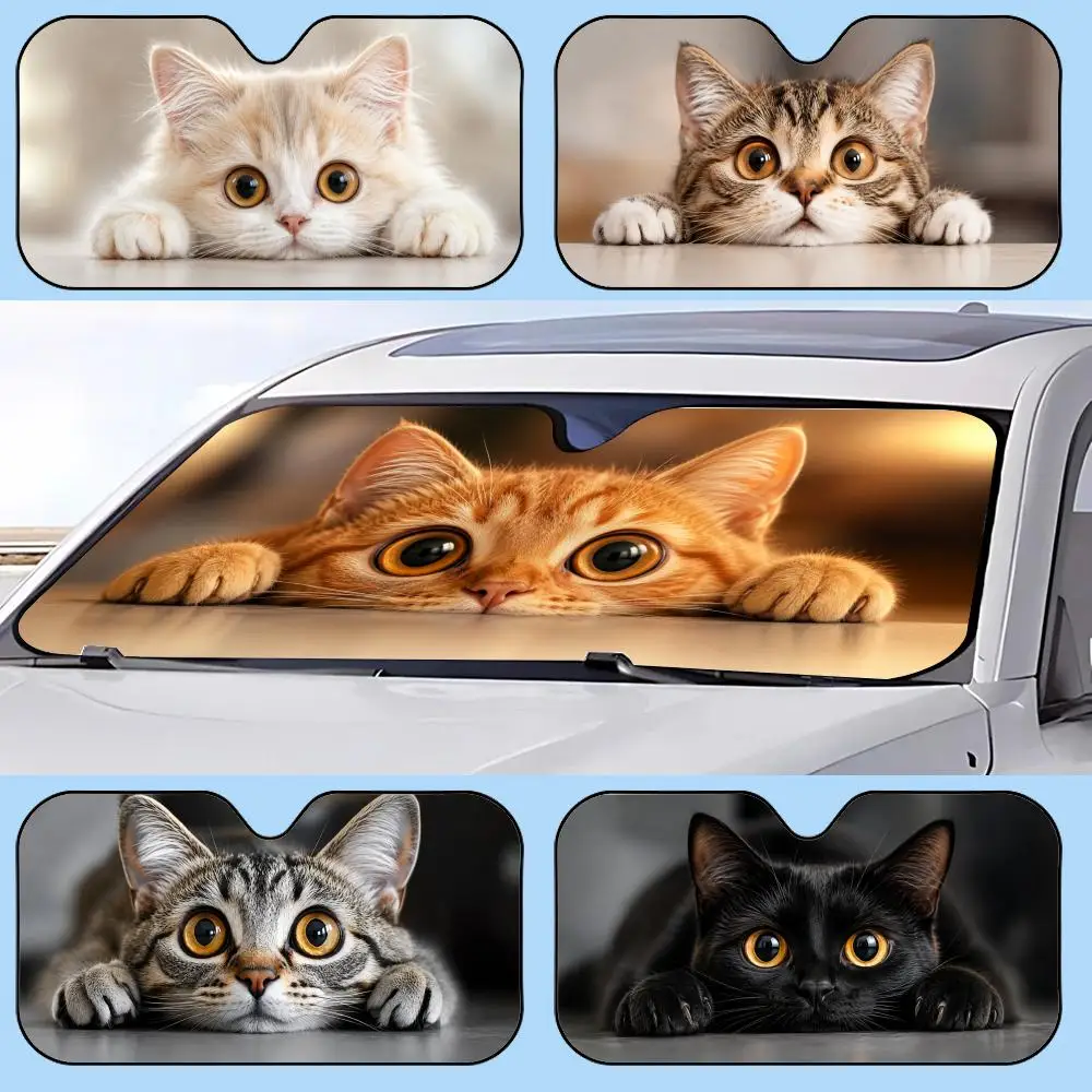 Curious Cat Sun Visor Car Windshield Sun Shade UV Protection Aluminum Foil Reflective Heat Insulation Foldable Cover
Curious Cat Sun Visor Car Windshield Sun Shade UV Protection Aluminum Foil Reflective Heat Insulation Foldable Cover