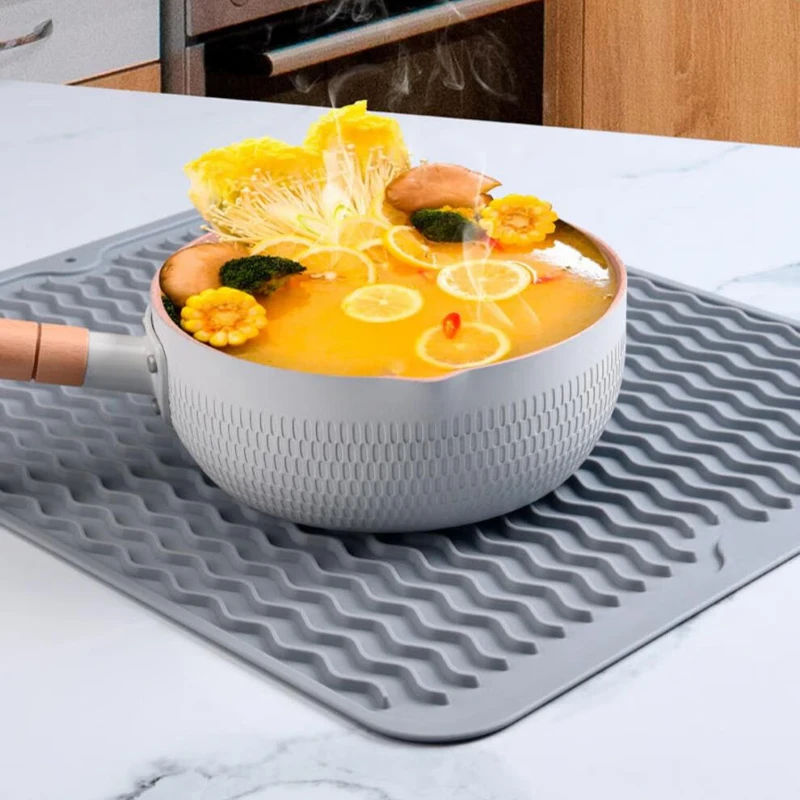 Dish Drying Mat for Kitchen Counter Silicone Drain Pad Heat-resistant Anti-slip Pot Dish Cup Pad Tableware Cushion Tray Placemat
Dish Drying Mat for Kitchen Counter Silicone Drain Pad Heat-resistant Anti-slip Pot Dish Cup Pad Tableware Cushion Tray Placemat