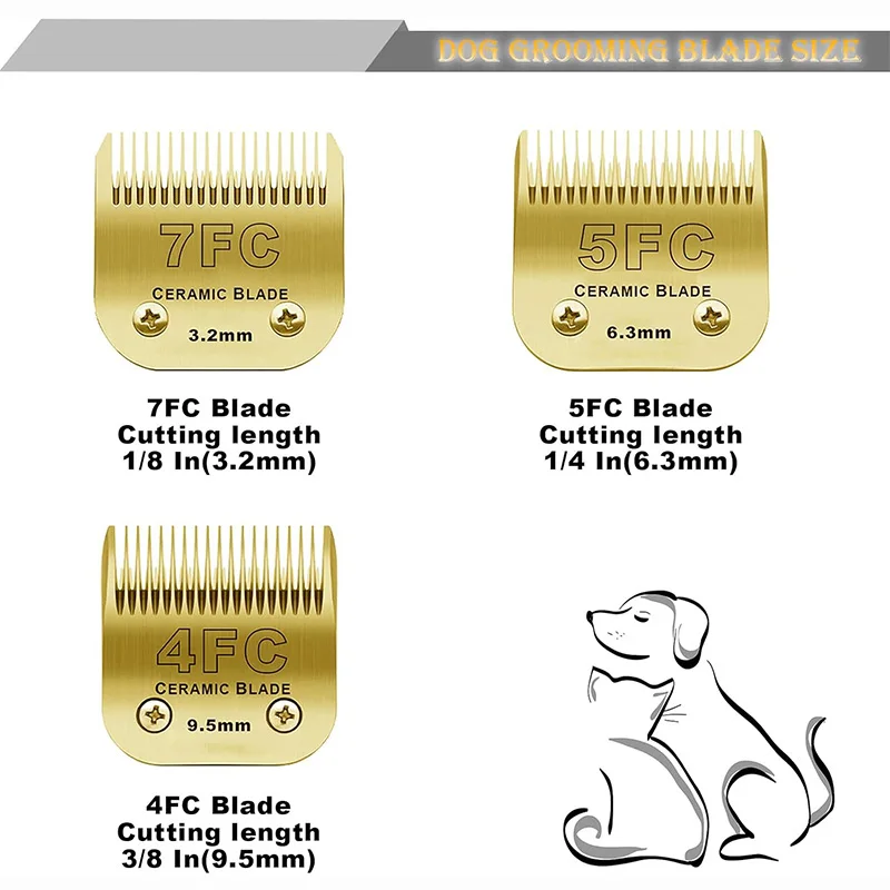 7FC/5FC/4FC/#10/#30/#40 Detachable Pet Dog Clipper Ceramic Blades Set Compatible with Andis,Oster A5,Wahl KM10 Series Clippers
7FC/5FC/4FC/#10/#30/#40 Detachable Pet Dog Clipper Ceramic Blades Set Compatible with Andis,Oster A5,Wahl KM10 Series Clippers