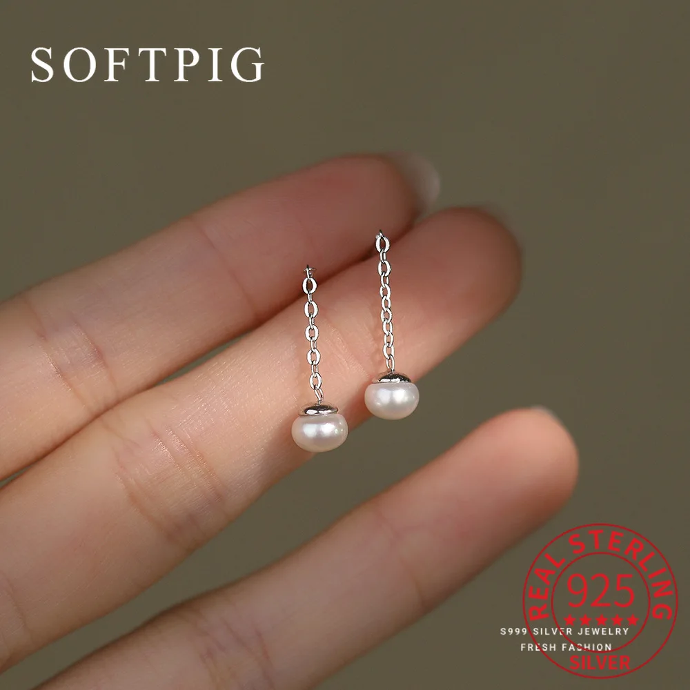 SOFTPIG Real 925 Sterling Silver Freshwater Pearl Short Tassel Stud Earrings for Women Party Classic Fine Jewelry Accessories
SOFTPIG Real 925 Sterling Silver Freshwater Pearl Short Tassel Stud Earrings for Women Party Classic Fine Jewelry Accessories