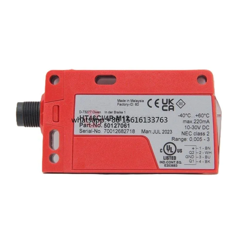 HT46CI4P-M12 Industrial Diffuse Photoelectric Sensor 10-30V DC Sensing Range 200mm NPN NO Output M12 Connector
HT46CI4P-M12 Industrial Diffuse Photoelectric Sensor 10-30V DC Sensing Range 200mm NPN NO Output M12 Connector
