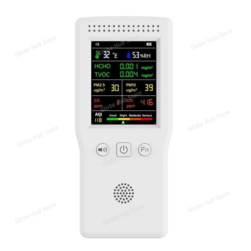 9 in 1 Air Quality Detector PM2.5 PM10 HCHO TVOC CO CO2 AQI Temperature Humidity Multifunctional LCD Digital Air Quality Monitor
9 in 1 Air Quality Detector PM2.5 PM10 HCHO TVOC CO CO2 AQI Temperature Humidity Multifunctional LCD Digital Air Quality Monitor