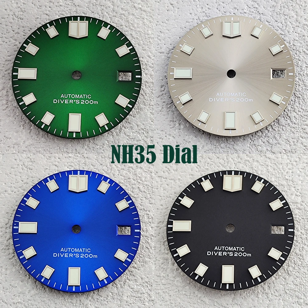 28.5mm NH35 dial Watch dial green luminous dial Suitable for NH35/36 movement watch accessories Watch repair tool
28.5mm NH35 dial Watch dial green luminous dial Suitable for NH35/36 movement watch accessories Watch repair tool