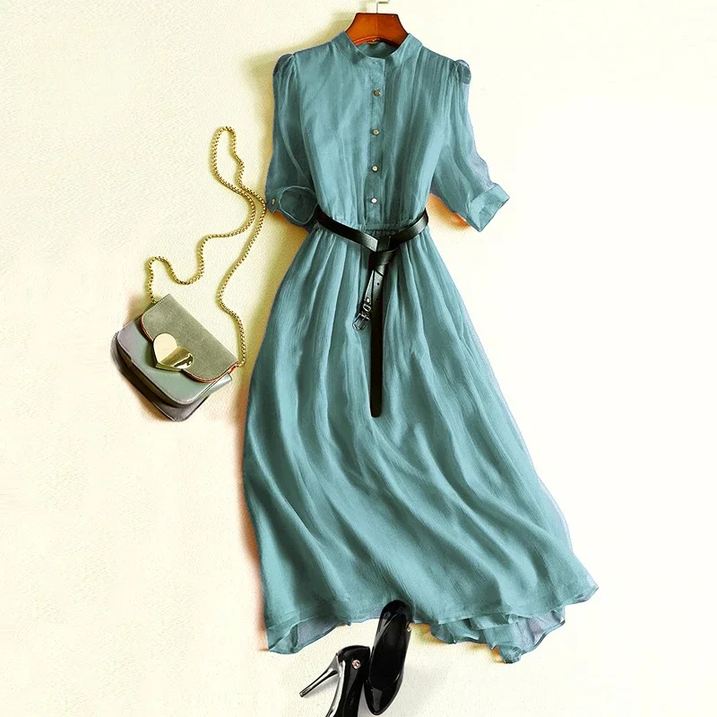Summer Dresses For Women Elegant 2024 New 100% Mulberry Silk Vestido French Red Retro Casual Dress Thin Short-sleeved Midi Dress
Summer Dresses For Women Elegant 2024 New 100% Mulberry Silk Vestido French Red Retro Casual Dress Thin Short-sleeved Midi Dress
