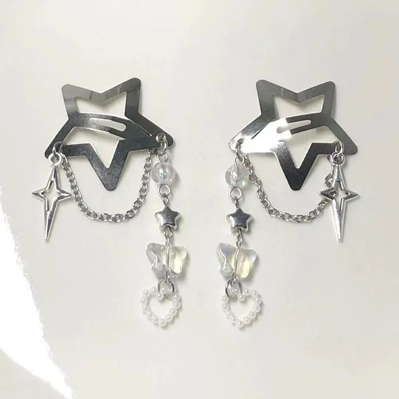 2 шт. заколки для волос ручной работы в виде звезды, в стиле сказки, в стиле Y2K, заколка-бабочка
2 шт. заколки для волос ручной работы в виде звезды, в стиле сказки, в стиле Y2K, заколка-бабочка