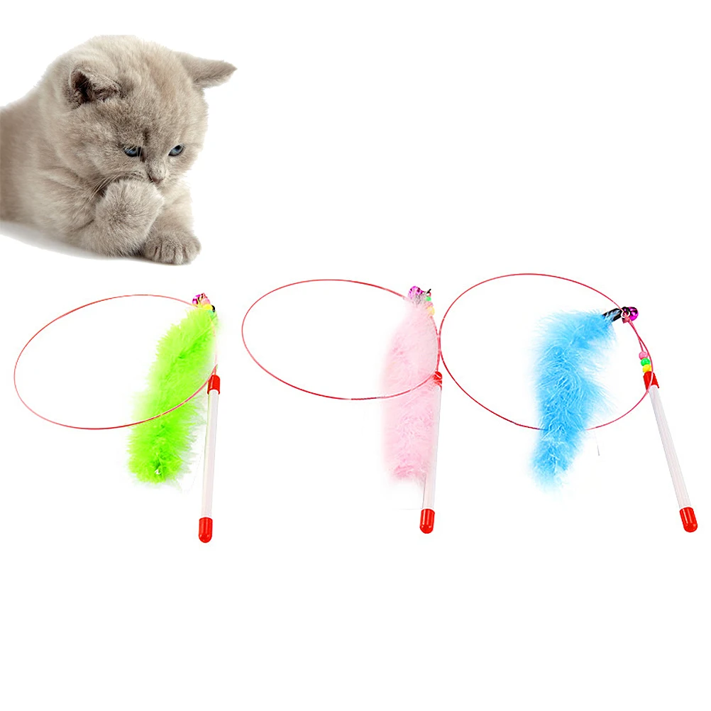 3 pcs Steel Wire Teaser Stick Plastic Handle Colorful Anti-Skid Pet Supplies For Interactive Play Strengthen Bond 
3 pcs Steel Wire Teaser Stick Plastic Handle Colorful Anti-Skid Pet Supplies For Interactive Play Strengthen Bond