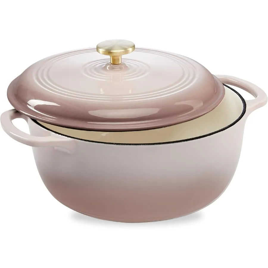 6 Quart Enamel Cast-Iron Round Dutch Oven, Family Style Heavy-Duty Pre-Seasoned Cookware for Home, Kitchen, Dining Room, Oven Sa
6 Quart Enamel Cast-Iron Round Dutch Oven, Family Style Heavy-Duty Pre-Seasoned Cookware for Home, Kitchen, Dining Room, Oven Sa