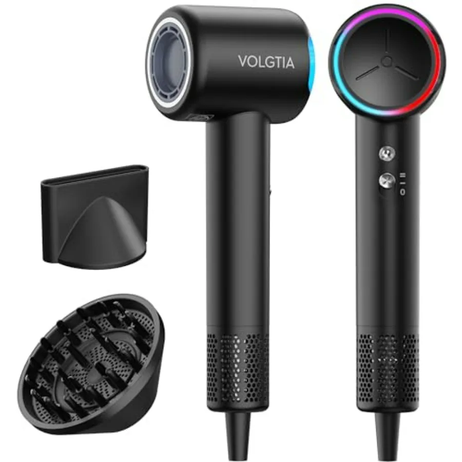 Professional ionic hair dryer with diffuser for curly hair: high-speed 110000 RPM, frizz control, ultra-fast drying, 6.5 ft ALC
Professional ionic hair dryer with diffuser for curly hair: high-speed 110000 RPM, frizz control, ultra-fast drying, 6.5 ft ALC