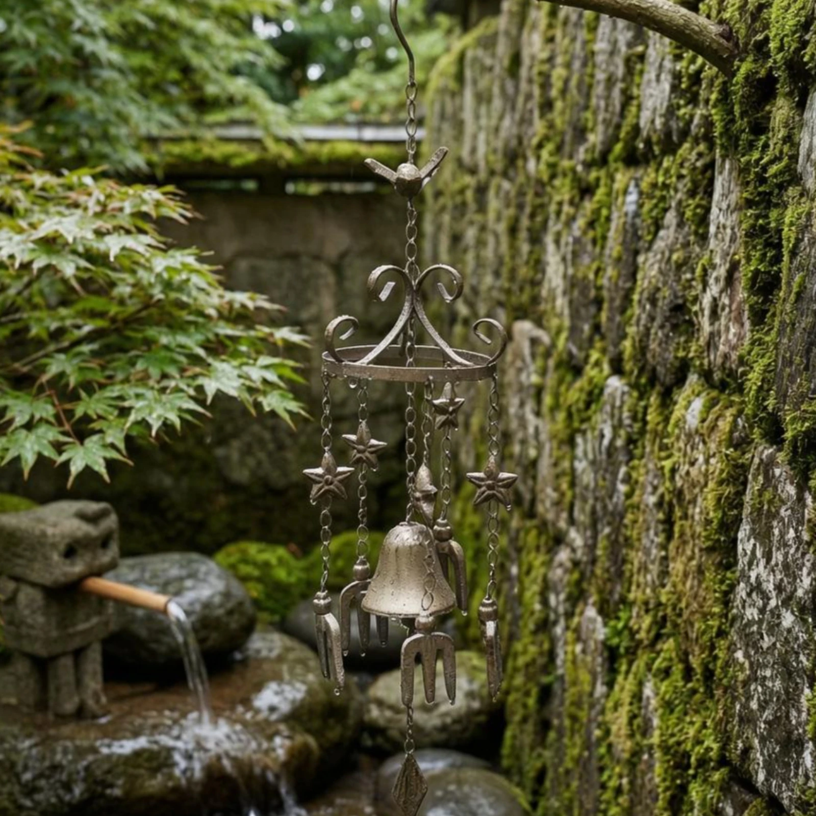 Cast Iron Wind Chime Antique Style Bronze Wind Chime Hanging Bell Ornament Teardrop Weight Outdoor Decor Gift Idea for Courtyard
Cast Iron Wind Chime Antique Style Bronze Wind Chime Hanging Bell Ornament Teardrop Weight Outdoor Decor Gift Idea for Courtyard