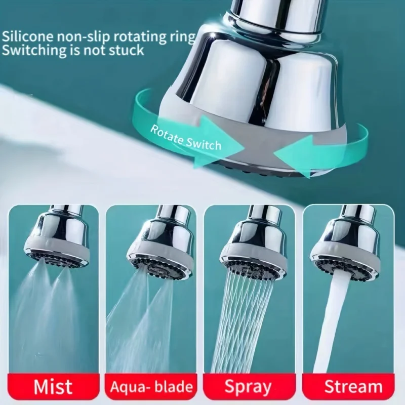 360° Rotating Kitchen Faucet Aerator Bubbler 4 Modes Anti-splash Tap Filter Nozzle Sink Washbasin Tap Extender Bathroom Aerator
360° Rotating Kitchen Faucet Aerator Bubbler 4 Modes Anti-splash Tap Filter Nozzle Sink Washbasin Tap Extender Bathroom Aerator