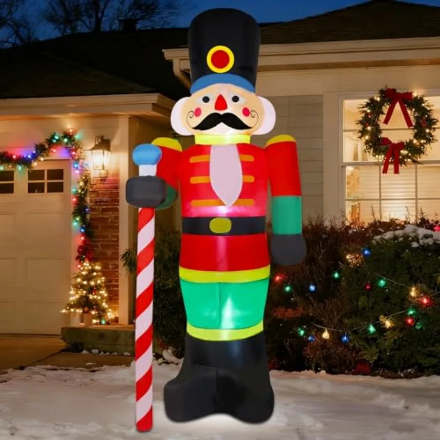 Outdoor 8 FT inflatable nutcracker soldier decor: PVC, red/white, weather-resistant with built-in LED lights for yard, lawn, ga
Outdoor 8 FT inflatable nutcracker soldier decor: PVC, red/white, weather-resistant with built-in LED lights for yard, lawn, ga