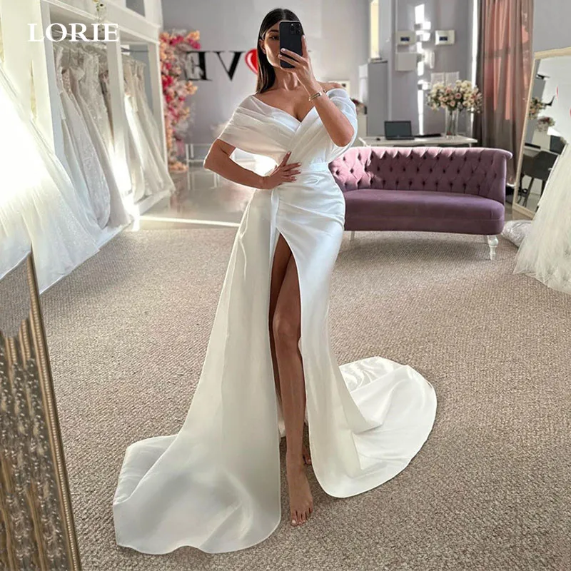 LORIE Off The Shoulder Mermaid Wedding Dresses Side Split Bridal Dress vestidos de novia Elegant Satin Wedding Party Gowns 2024
LORIE Off The Shoulder Mermaid Wedding Dresses Side Split Bridal Dress vestidos de novia Elegant Satin Wedding Party Gowns 2024