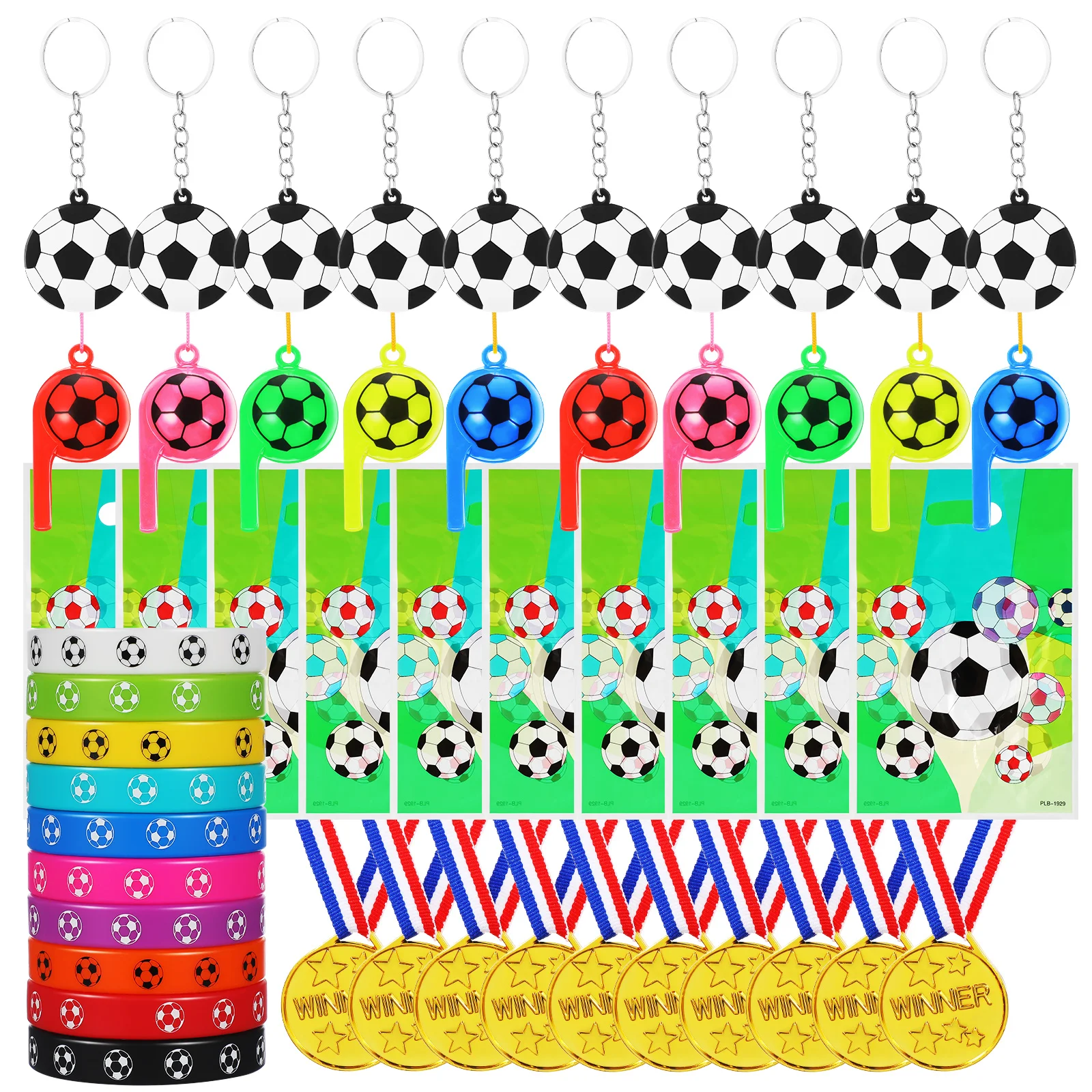 10 Soccer Party Favors Gifts Medals Wristbands Whistles Keychains Bags PVC Decorative Medal Sports Theme Accessories Goodie
10 Soccer Party Favors Gifts Medals Wristbands Whistles Keychains Bags PVC Decorative Medal Sports Theme Accessories Goodie