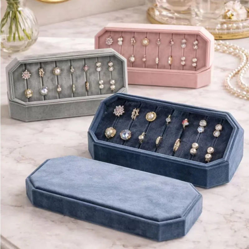 Octagonal Velvet Ring Display Box Jewelry Organizer with Lid Multi-Color Ring Storage Tray for Jewelry Showcase Gift
Octagonal Velvet Ring Display Box Jewelry Organizer with Lid Multi-Color Ring Storage Tray for Jewelry Showcase Gift