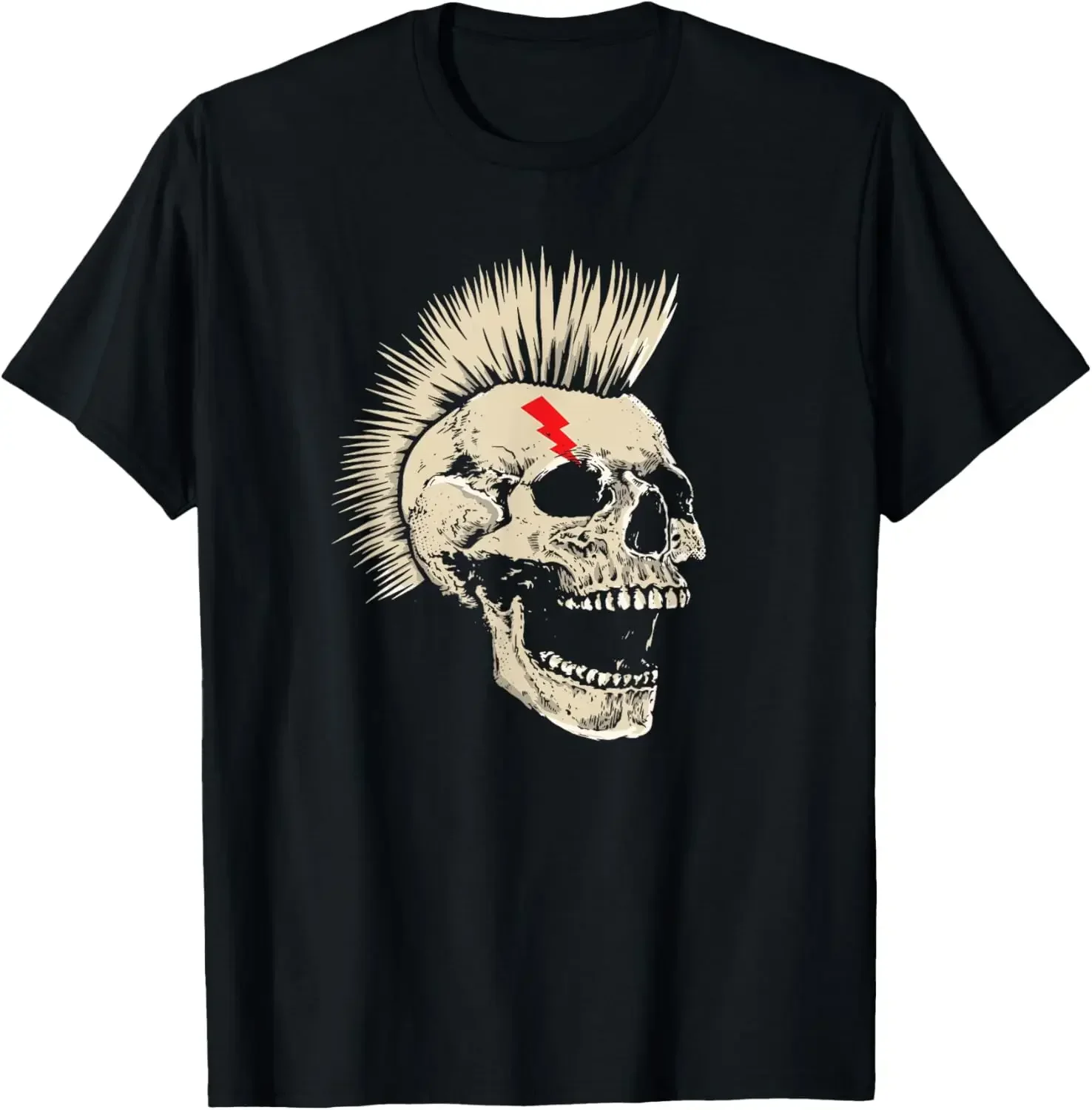 Women's Punk Rock Metal T-Shirt Skull Mohawk Style 'Punk's Not Dead' round Neck Short Sleeve Casual Rock Shirt
Women's Punk Rock Metal T-Shirt Skull Mohawk Style 'Punk's Not Dead' round Neck Short Sleeve Casual Rock Shirt