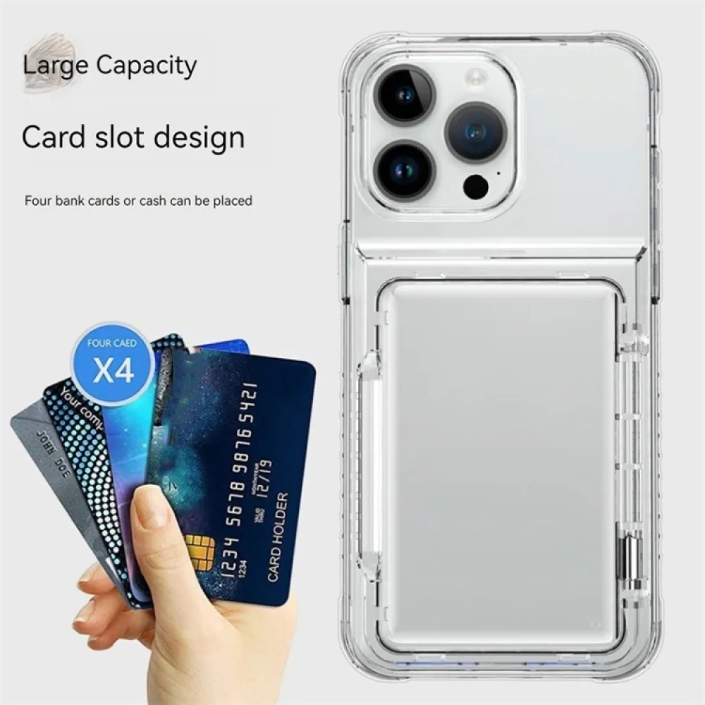 For iPhone 15 Series Phone Protective Case Transparent Anti-drop Protection Card-compatible Mobile Phone Accessories
For iPhone 15 Series Phone Protective Case Transparent Anti-drop Protection Card-compatible Mobile Phone Accessories