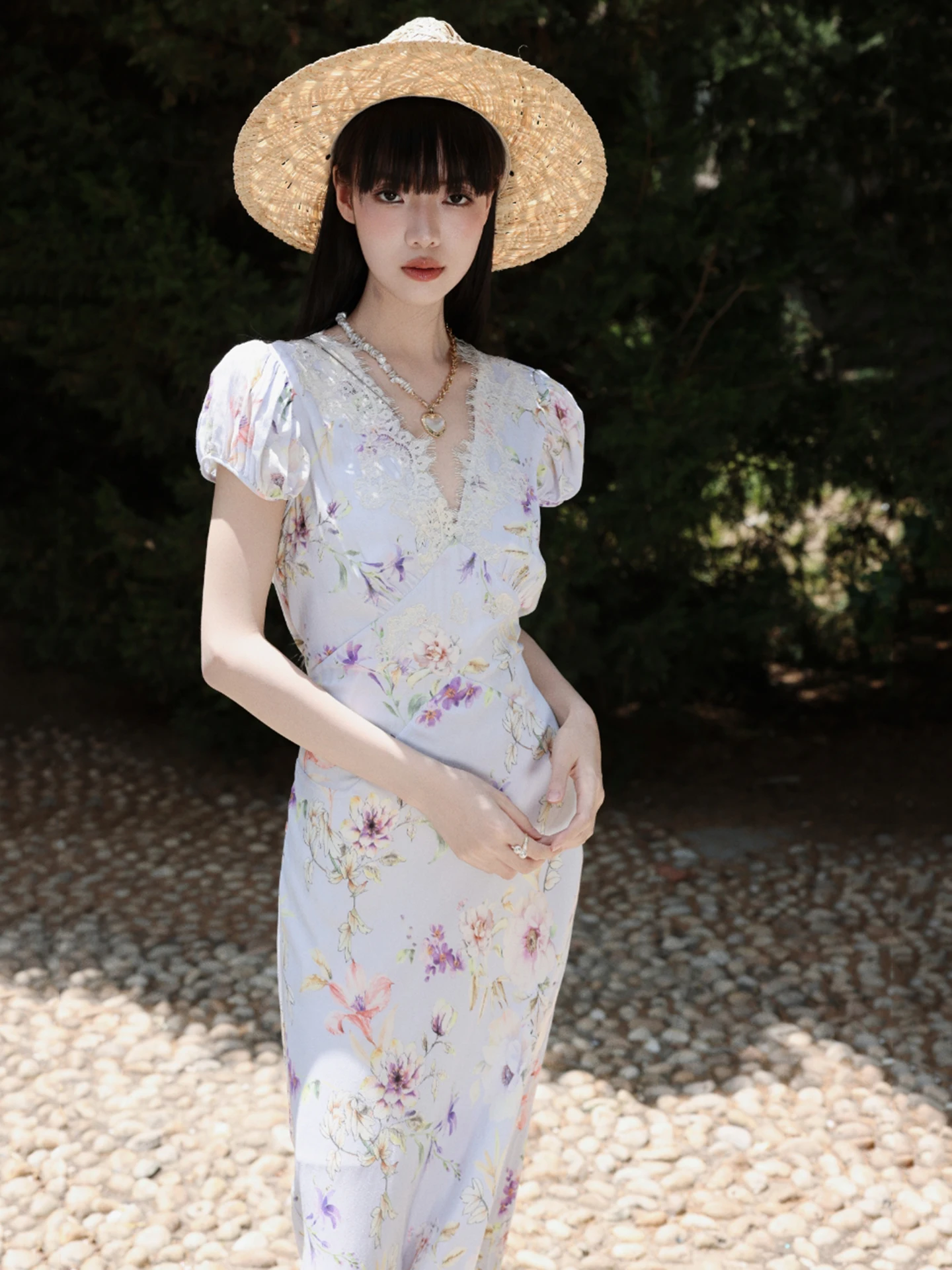 Ptree "ChuanXunHuaYu" Oil Painting Style Lace V-Neck 100% Silk Viscose Long Dress Commute Print High Waist Bubble Sleeve Shor...
Ptree "ChuanXunHuaYu" Oil Painting Style Lace V-Neck 100% Silk Viscose Long Dress Commute Print High Waist Bubble Sleeve Shor...