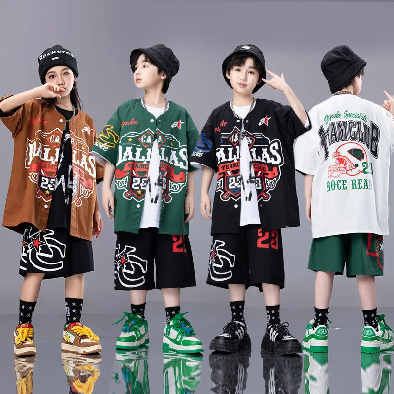 Boys Hip Hop Clothing Dark Green Baseball Uniform Tops Axe print shorts for Girls Kids Jazz Dance Costume Clothes
Boys Hip Hop Clothing Dark Green Baseball Uniform Tops Axe print shorts for Girls Kids Jazz Dance Costume Clothes