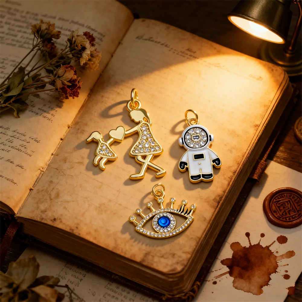 2Pcs Pendants Brass Cubic Zirconia Enamel DIY Jewelry Charms Mother Child Astronaut Evil Eye Shapes for Women Men Jewelry Making
2Pcs Pendants Brass Cubic Zirconia Enamel DIY Jewelry Charms Mother Child Astronaut Evil Eye Shapes for Women Men Jewelry Making