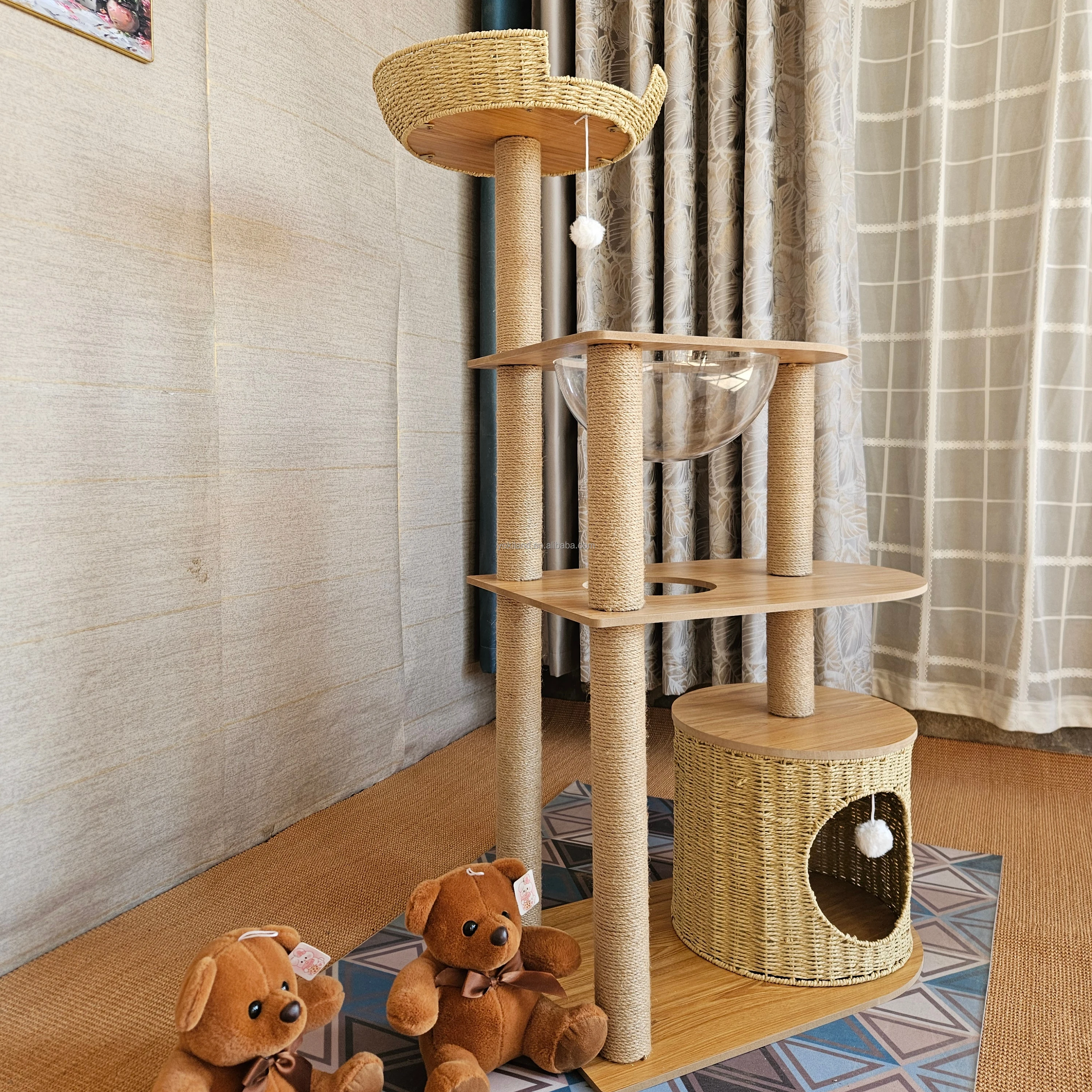 Wood Cat Tree House Condos Wooden Cat Tower with Sisal Rope Scratching Posts Climbing Frame Toy Cat Products
Wood Cat Tree House Condos Wooden Cat Tower with Sisal Rope Scratching Posts Climbing Frame Toy Cat Products
