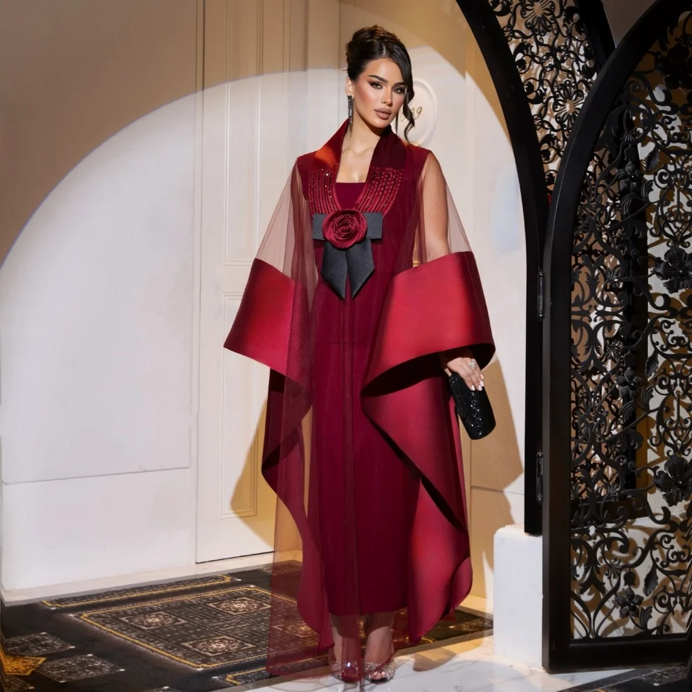 Customized Red Fashion High Quality Handmade Flower Beading Sequined A-line V-neck Ankle Length Evening Dresses Elegant Retro
Customized Red Fashion High Quality Handmade Flower Beading Sequined A-line V-neck Ankle Length Evening Dresses Elegant Retro