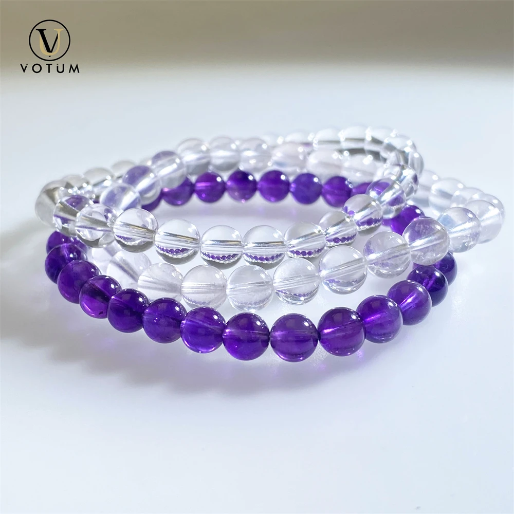 Votum Natural 6m White Crystal Rose Quartz Amethyst Bracelet Set for Women Lady Beaded Bracelets Stackable Fashion Stone Jewelry
Votum Natural 6m White Crystal Rose Quartz Amethyst Bracelet Set for Women Lady Beaded Bracelets Stackable Fashion Stone Jewelry