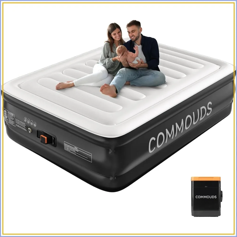 18" Queen Air Mattress with 2000mAh Battery Pump, Inflatable Bed for Camping, Home & Guest, Portable Blow Up Mattress
18" Queen Air Mattress with 2000mAh Battery Pump, Inflatable Bed for Camping, Home & Guest, Portable Blow Up Mattress