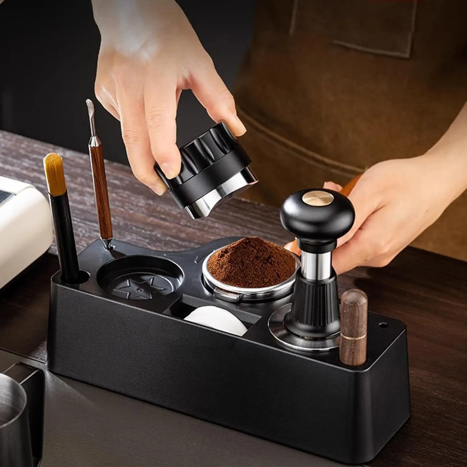 Espresso Tamping Station Espresso Accessories Lightweight Sturdy Espresso Organizer Coffee Tamper Station for Home Kitchen
Espresso Tamping Station Espresso Accessories Lightweight Sturdy Espresso Organizer Coffee Tamper Station for Home Kitchen
