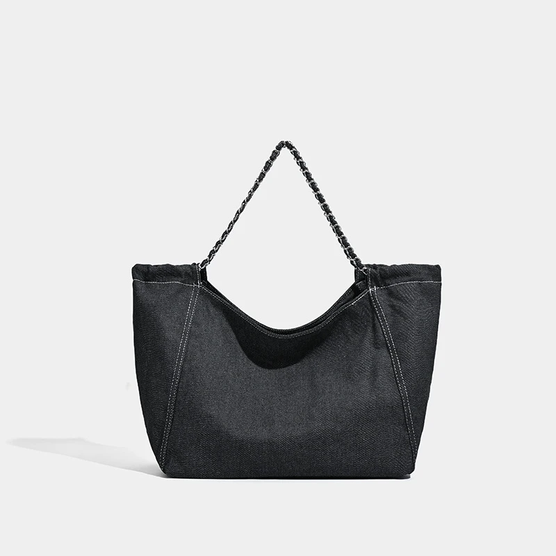 Washed Denim Canvas Chain Strap Tote Bag Women Student Commuter Shoulder Purse
Washed Denim Canvas Chain Strap Tote Bag Women Student Commuter Shoulder Purse