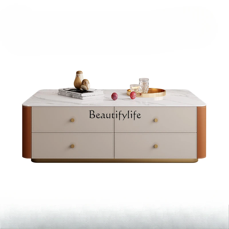 Modern home living room rock slab solid wood rectangular eight-draw coffee table table
Modern home living room rock slab solid wood rectangular eight-draw coffee table table