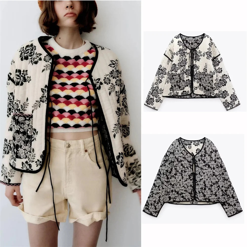 Women Vintage Printed Cotton Short Coat 2023 Autumn Winter V Neck Reversible Quilted Lace Up Warm Jacket Casual Streetwear
Women Vintage Printed Cotton Short Coat 2023 Autumn Winter V Neck Reversible Quilted Lace Up Warm Jacket Casual Streetwear