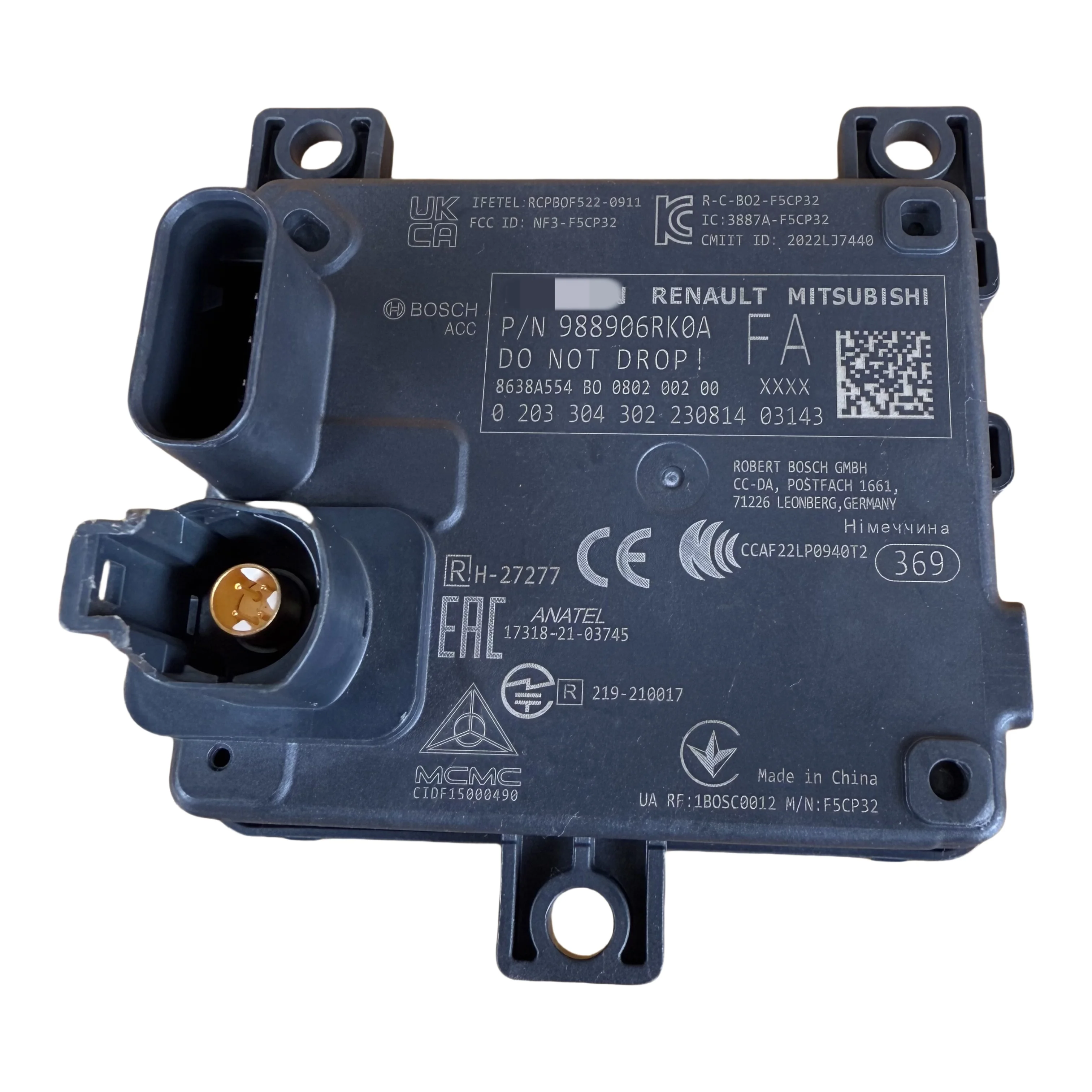 OEM 2021-2023 Nissan Rogue Distance Sensor Module 988906RK0A - Parking Distance Detection, Front/Rear Radar System
OEM 2021-2023 Nissan Rogue Distance Sensor Module 988906RK0A - Parking Distance Detection, Front/Rear Radar System