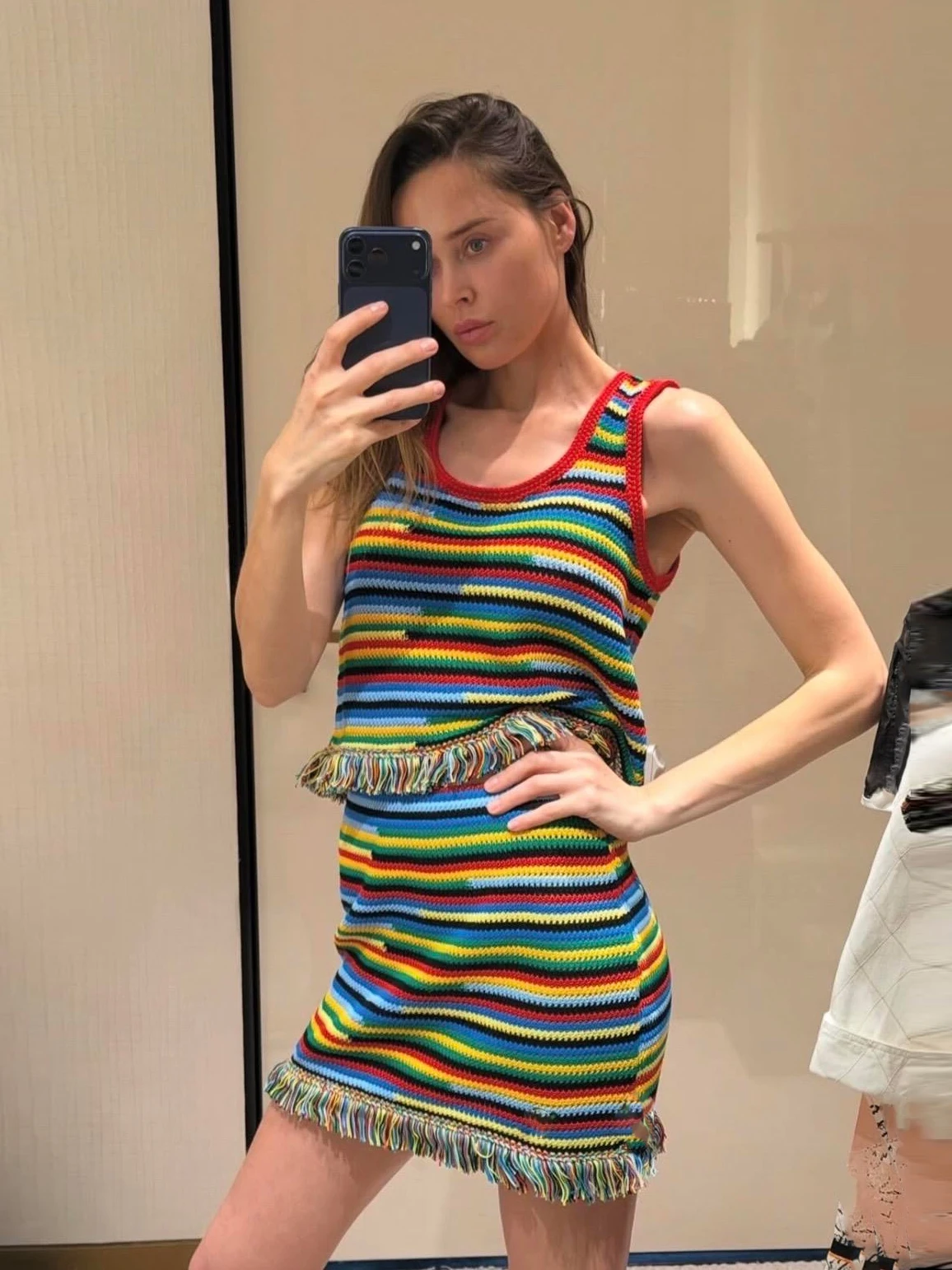 Summer Unique Beautiful Knitted Set Women Absolutely Stunning Stripe Tassel Vest Amazing Two Piece Skirt Set
Summer Unique Beautiful Knitted Set Women Absolutely Stunning Stripe Tassel Vest Amazing Two Piece Skirt Set
