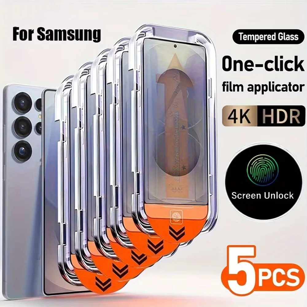 5Pcs One-click Auto-located Tempered Glass for Galaxy S25 Ultra S24 S23 FE S22 S21 S20+ FE A56 A36 A26 A51 5G Glass Dust-free HD
5Pcs One-click Auto-located Tempered Glass for Galaxy S25 Ultra S24 S23 FE S22 S21 S20+ FE A56 A36 A26 A51 5G Glass Dust-free HD