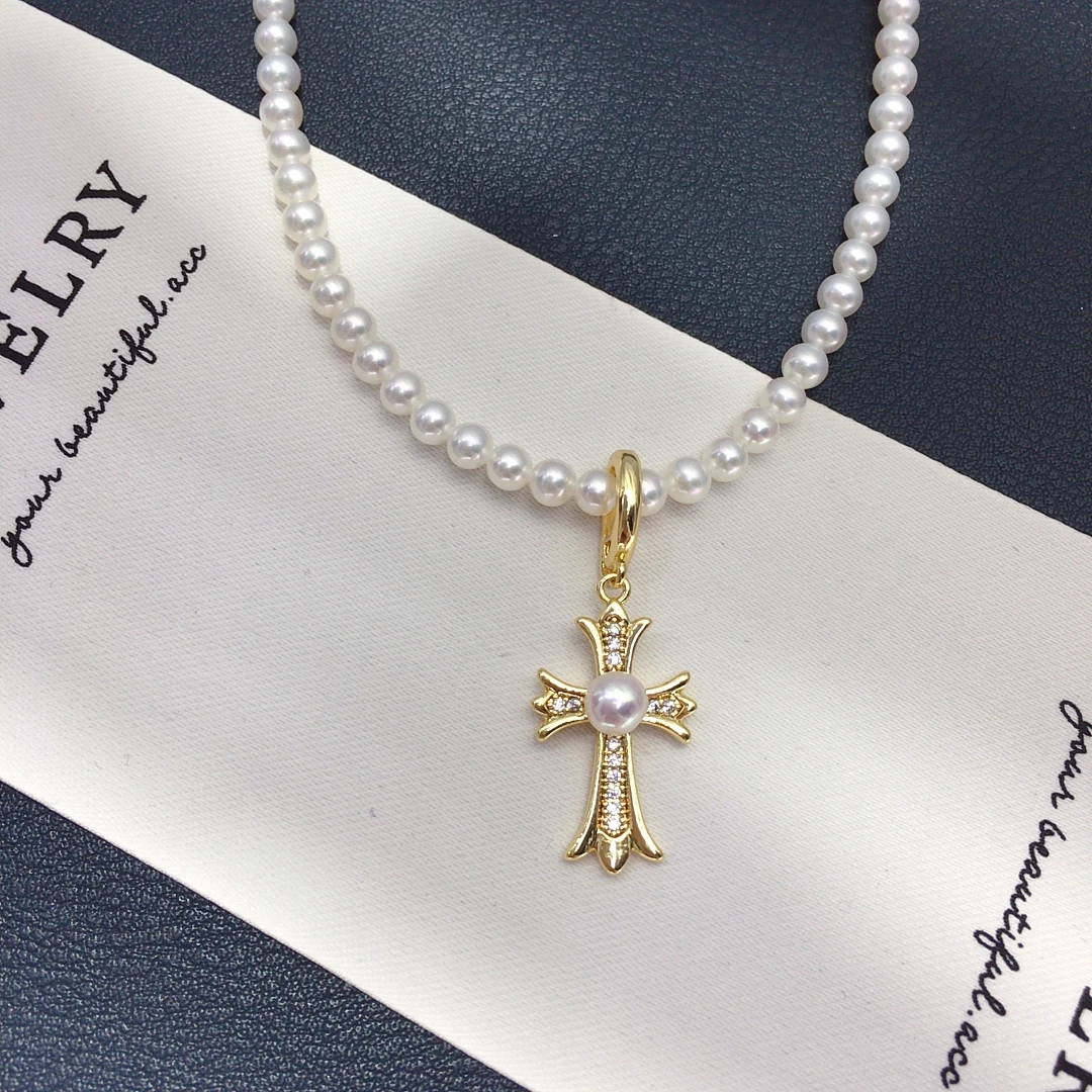 Natural Freshwater Pearl Cross Pearl Universal Buckle Pendant Necklace Fashionable And Personalized Pearl Jewelry For Women
Natural Freshwater Pearl Cross Pearl Universal Buckle Pendant Necklace Fashionable And Personalized Pearl Jewelry For Women