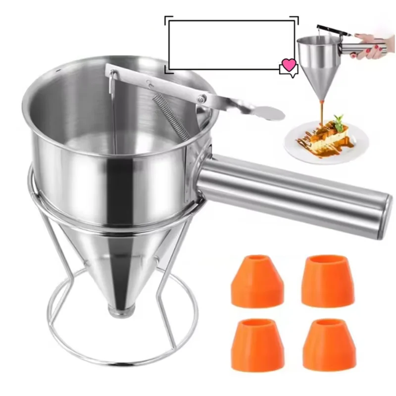 AT59 Stainless Steel Funnel Dispenser Cupcake Pancake Batter Maker Octopus Fish Ball Kitchen Tools
AT59 Stainless Steel Funnel Dispenser Cupcake Pancake Batter Maker Octopus Fish Ball Kitchen Tools