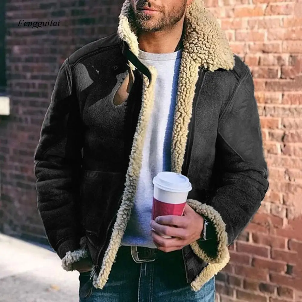 Men's Heavyweight Faux Shearling Aviator Jacket - Asymmetric Zip Biker Coat with Fleece Lining for Outdoor & Streetwear
Men's Heavyweight Faux Shearling Aviator Jacket - Asymmetric Zip Biker Coat with Fleece Lining for Outdoor & Streetwear