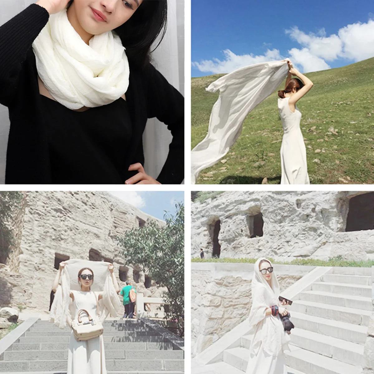 Linen Scarf Single Color Scarf Crumpled Style Scarf Cotton Scarf Scarf Simple Style
Linen Scarf Single Color Scarf Crumpled Style Scarf Cotton Scarf Scarf Simple Style