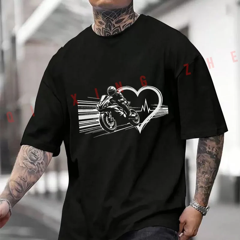 Motorcycle & Heartbeat -Themed T-shirt Moto Summer Cotton Short Sleeved Tee Casual Breathable Unisex Tops
Motorcycle & Heartbeat -Themed T-shirt Moto Summer Cotton Short Sleeved Tee Casual Breathable Unisex Tops