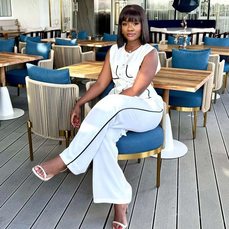 2025 Summer New Fashion Women's White Black Casual Trendy Pocket 2 Piece Sets Sleeveless Single-breasted Vetst Wide Leg Trousers
2025 Summer New Fashion Women's White Black Casual Trendy Pocket 2 Piece Sets Sleeveless Single-breasted Vetst Wide Leg Trousers