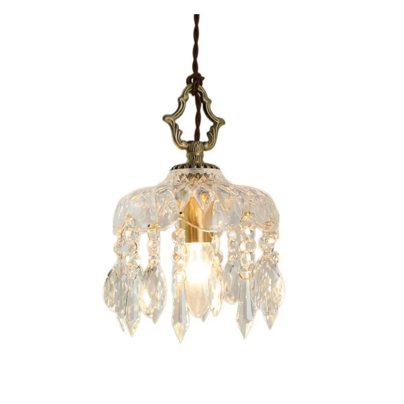 All-copper retro light luxury crystal small chandelier bedroom aisle entrance bedside balcony corridor cloakroom French lamps
All-copper retro light luxury crystal small chandelier bedroom aisle entrance bedside balcony corridor cloakroom French lamps
