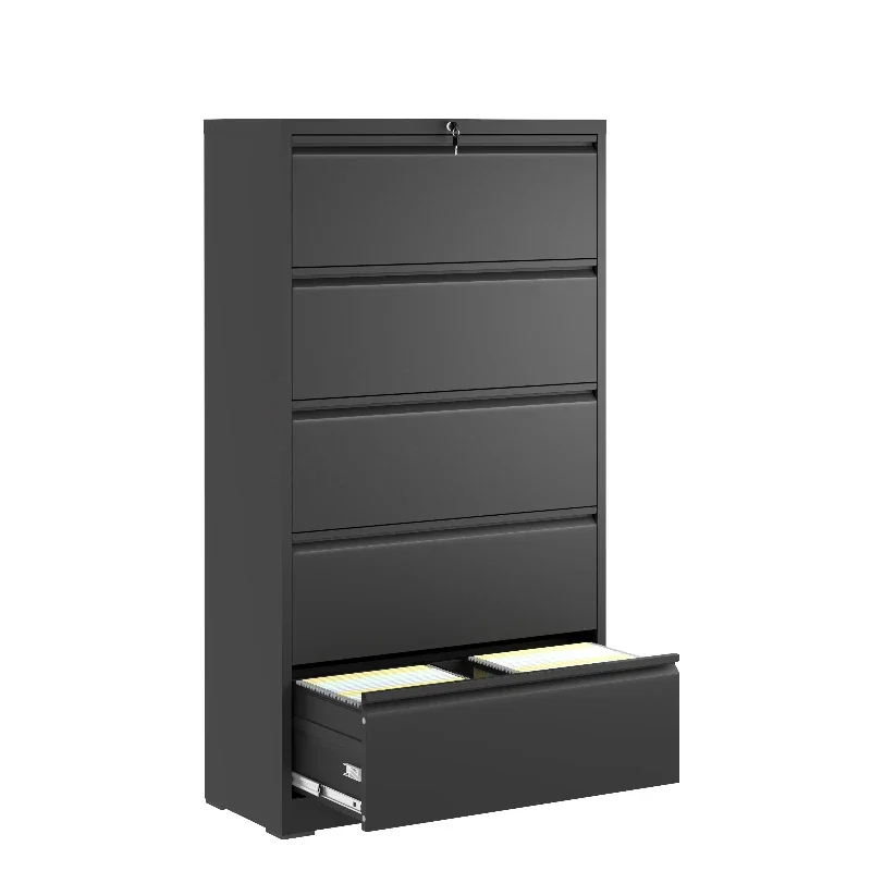 Modern 5-drawer metal horizontal filing cabinet
Modern 5-drawer metal horizontal filing cabinet