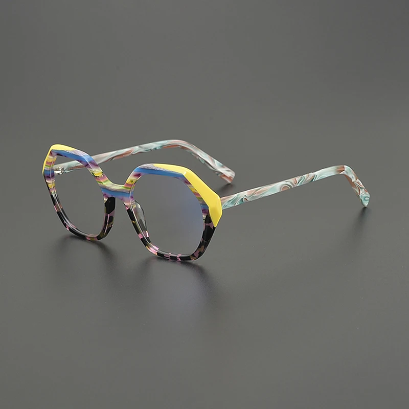 Niche color-blocking personalized glasses frame, fashionable polygonal, retro artistic square frame, striped myopia optical glas
Niche color-blocking personalized glasses frame, fashionable polygonal, retro artistic square frame, striped myopia optical glas