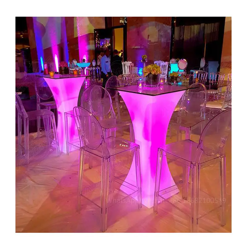 Led Light High Bar Cocktail Table for Wedding
Led Light High Bar Cocktail Table for Wedding